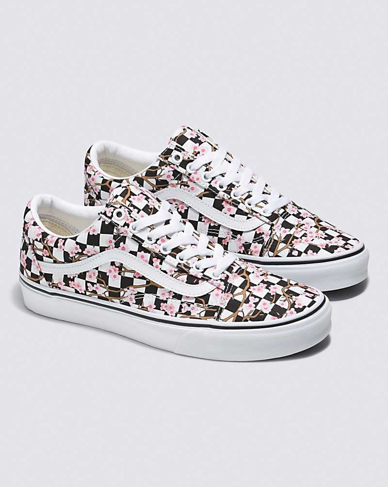 Vans Customs Cherry Blossom Checkerboard Old Skool Ayakkabı Erkek Renkli | Türkiye BLR608357