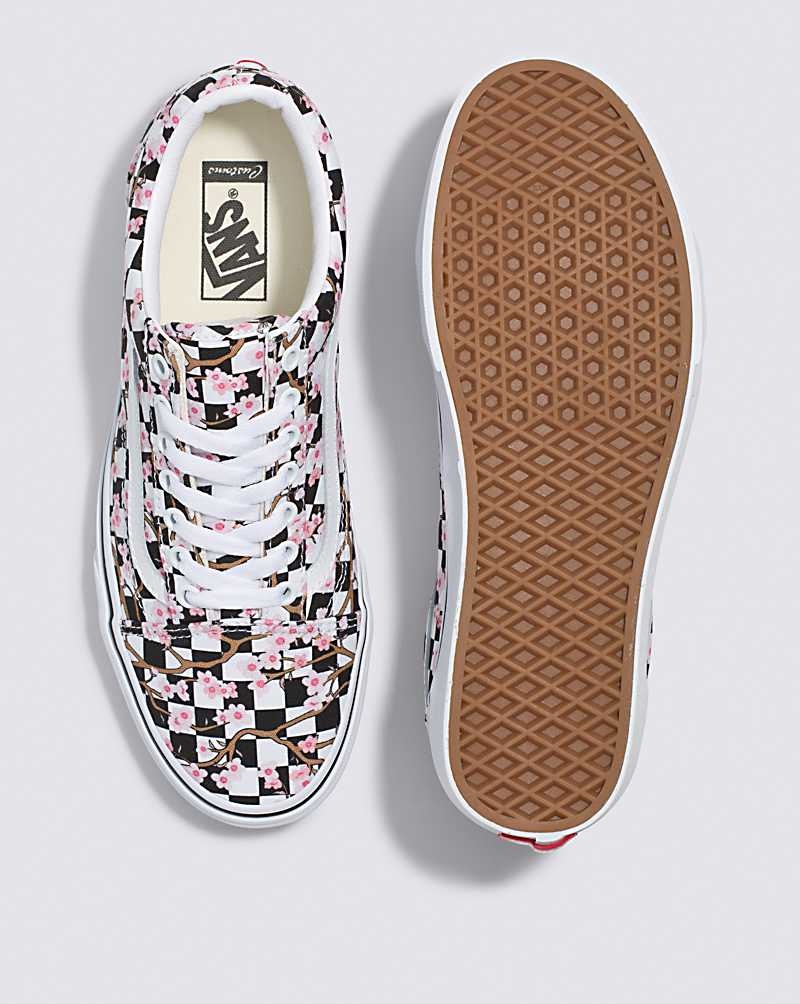 Vans Customs Cherry Blossom Checkerboard Old Skool Ayakkabı Erkek Renkli | Türkiye BLR608357