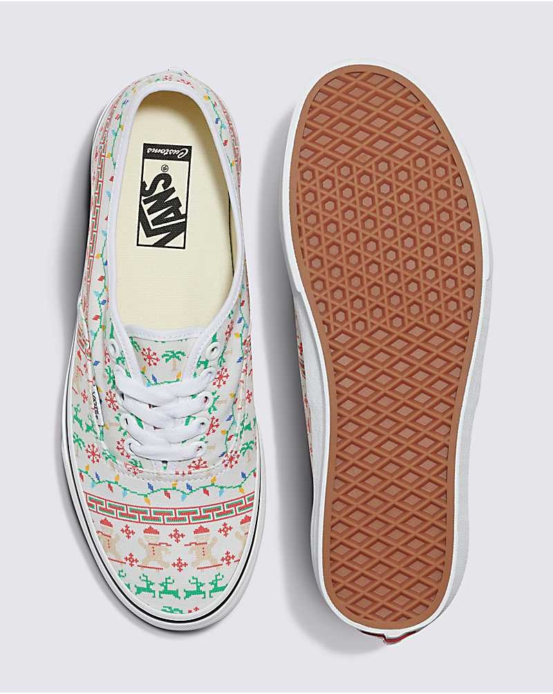 Vans Customs Christmas Kazak Authentic Ayakkabı Erkek Beyaz | Türkiye BLT987234