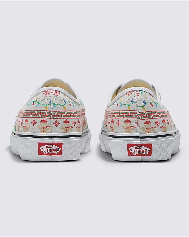 Vans Customs Christmas Kazak Authentic Ayakkabı Erkek Beyaz | Türkiye BLT987234