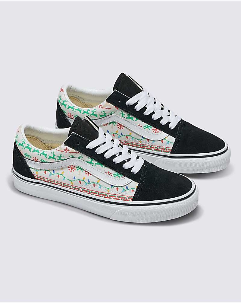 Vans Customs Christmas Kazak Old Skool Ayakkabı Erkek Beyaz | Türkiye THU970384