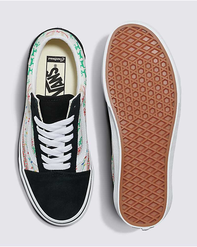 Vans Customs Christmas Kazak Old Skool Ayakkabı Erkek Beyaz | Türkiye THU970384