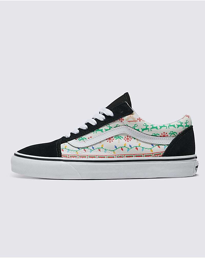 Vans Customs Christmas Kazak Old Skool Ayakkabı Erkek Beyaz | Türkiye THU970384