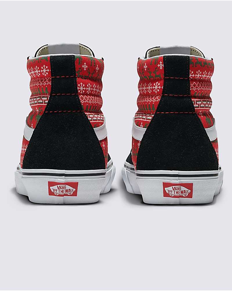 Vans Customs Christmas Kazak Sk8-Hi Ayakkabı Erkek Kırmızı | Türkiye JFZ971286