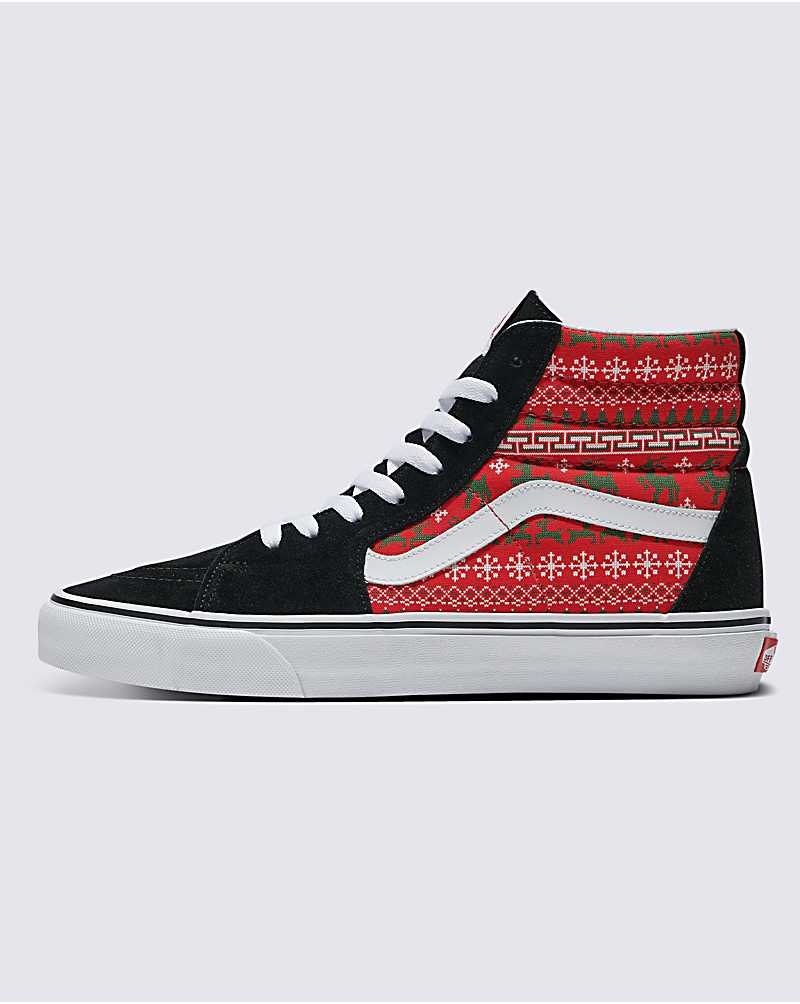 Vans Customs Christmas Kazak Sk8-Hi Ayakkabı Erkek Kırmızı | Türkiye JFZ971286