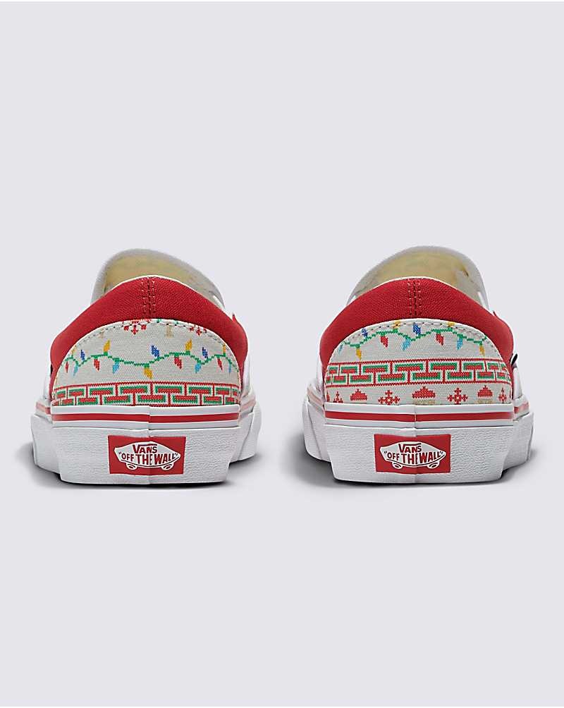 Vans Customs Christmas Kazak Slip-On Ayakkabı Erkek Beyaz | Türkiye LJV401869