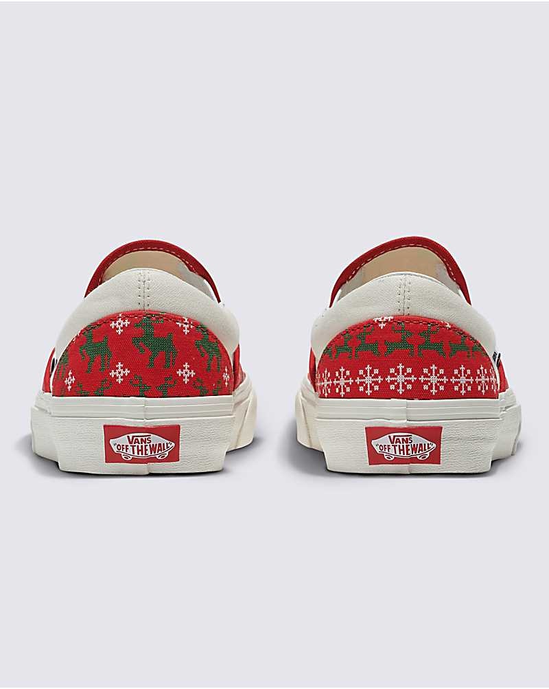 Vans Customs Christmas Kazak Slip-On Ayakkabı Erkek Kırmızı | Türkiye BHN816047