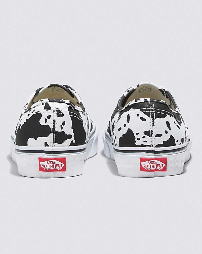 Vans Customs Cow Print Authentic Ayakkabı Erkek Siyah Beyaz | Türkiye VZA567429