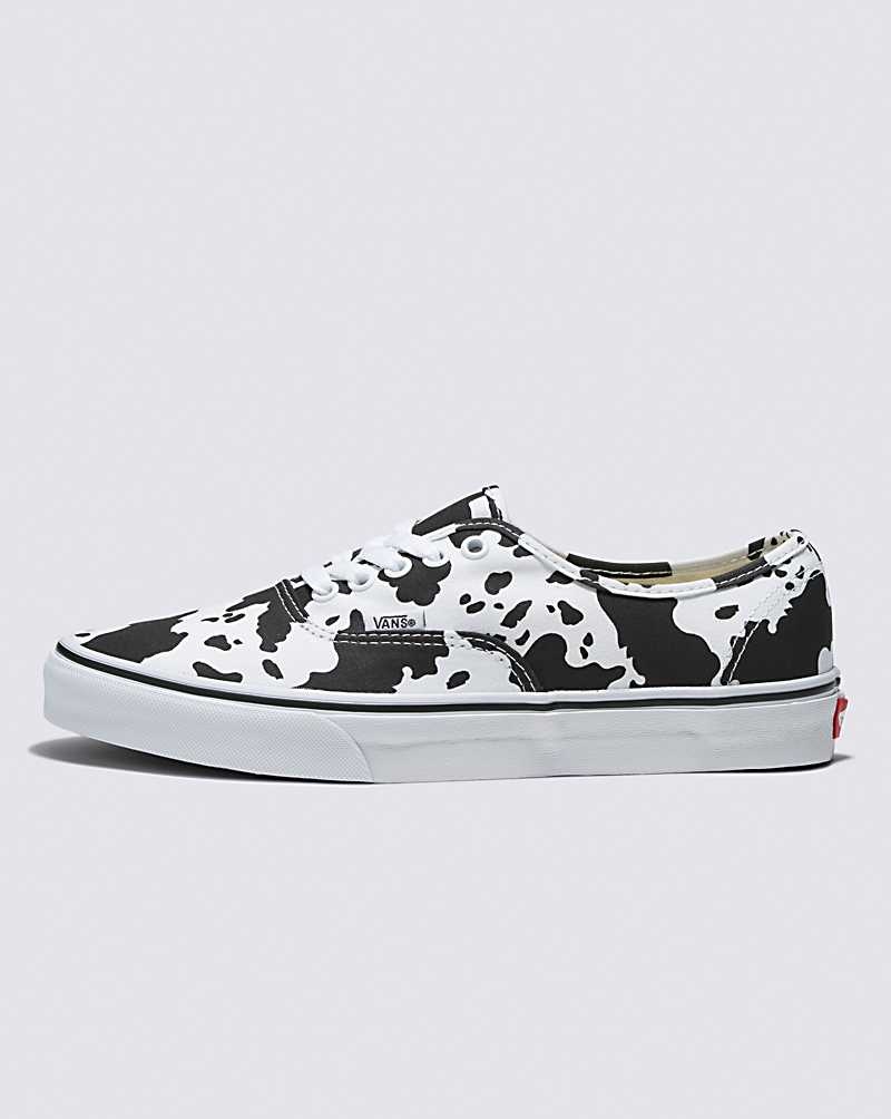 Vans Customs Cow Print Authentic Ayakkabı Erkek Siyah Beyaz | Türkiye VZA567429