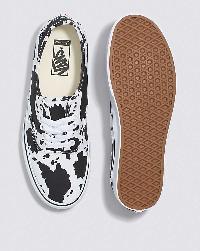 Vans Customs Cow Print Authentic Ayakkabı Kadın Siyah Beyaz | Türkiye HEJ243657