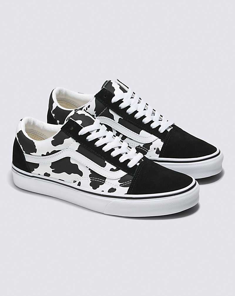 Vans Customs Cow Print Old Skool Ayakkabı Erkek Siyah Beyaz | Türkiye CTQ184397