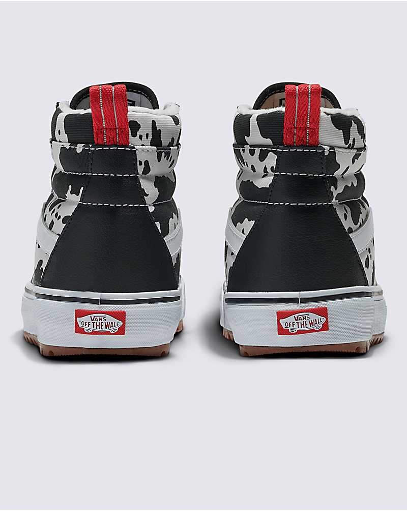 Vans Customs Cow Print Sk8-Hi MTE-1 Ayakkabı Erkek Siyah Beyaz | Türkiye PUL348659