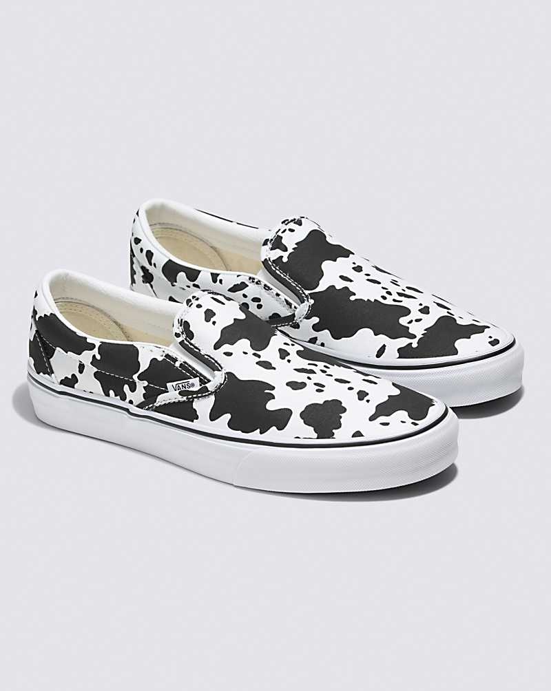 Vans Customs Cow Print Slip-On Ayakkabı Erkek Siyah Beyaz | Türkiye FDV394105