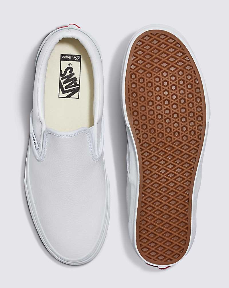 Vans Customs Elevated Deri Slip-On Ayakkabı Erkek Beyaz | Türkiye ZVF735826