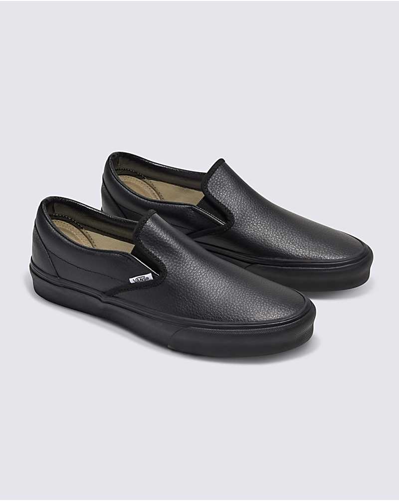 Vans Customs Elevated Deri Slip-On Ayakkabı Erkek Siyah | Türkiye VAB270653