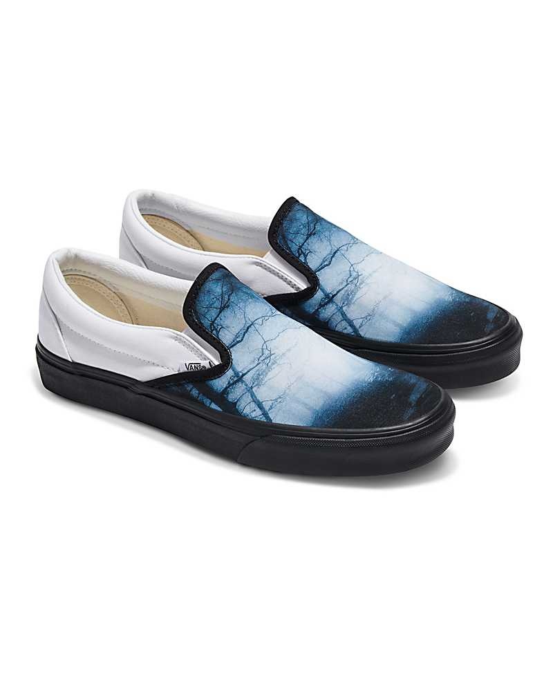 Vans Customs Image Library Creepy Woods Slip-On Ayakkabı Erkek Mavi Siyah Beyaz | Türkiye ZUC726819