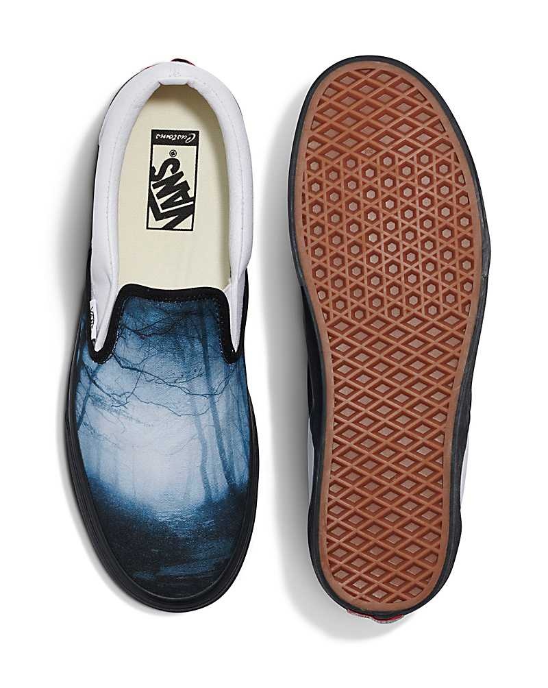 Vans Customs Image Library Creepy Woods Slip-On Ayakkabı Erkek Mavi Siyah Beyaz | Türkiye ZUC726819