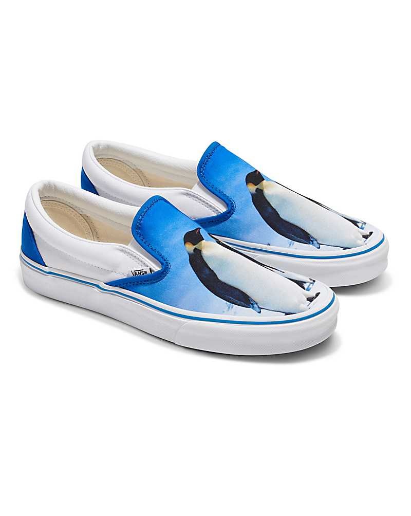 Vans Customs Image Library Penguin Slip-On Ayakkabı Erkek Mavi | Türkiye PVH734105