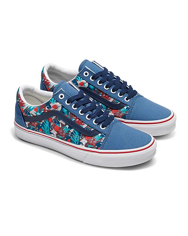 Vans Customs Image Library Strawberry Field Old Skool Ayakkabı Erkek Mavi | Türkiye OKJ804195