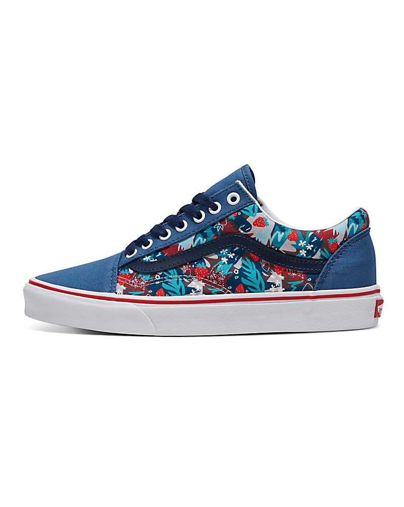 Vans Customs Image Library Strawberry Field Old Skool Ayakkabı Erkek Mavi | Türkiye OKJ804195