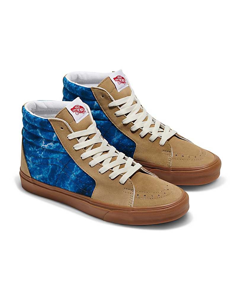 Vans Customs Image Library Su Sk8-Hi Ayakkabı Kadın Mavi Kahverengi | Türkiye PYQ305719