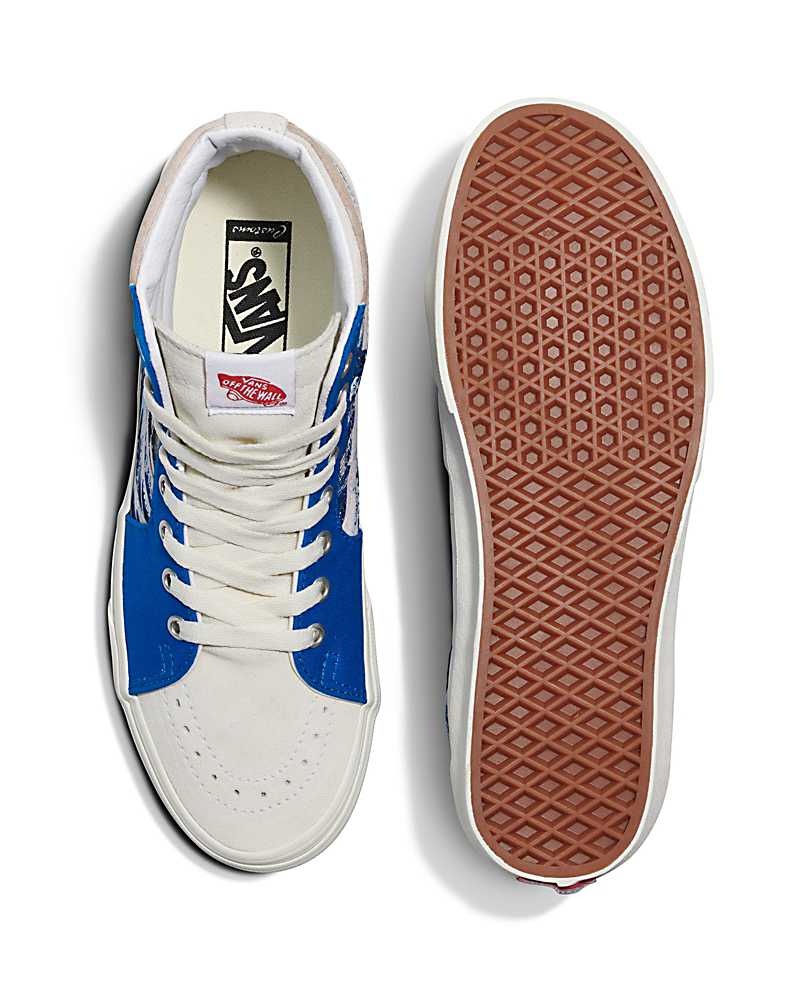 Vans Customs Image Library Wave Sk8-Hi Ayakkabı Erkek Mavi Beyaz | Türkiye IJO947650