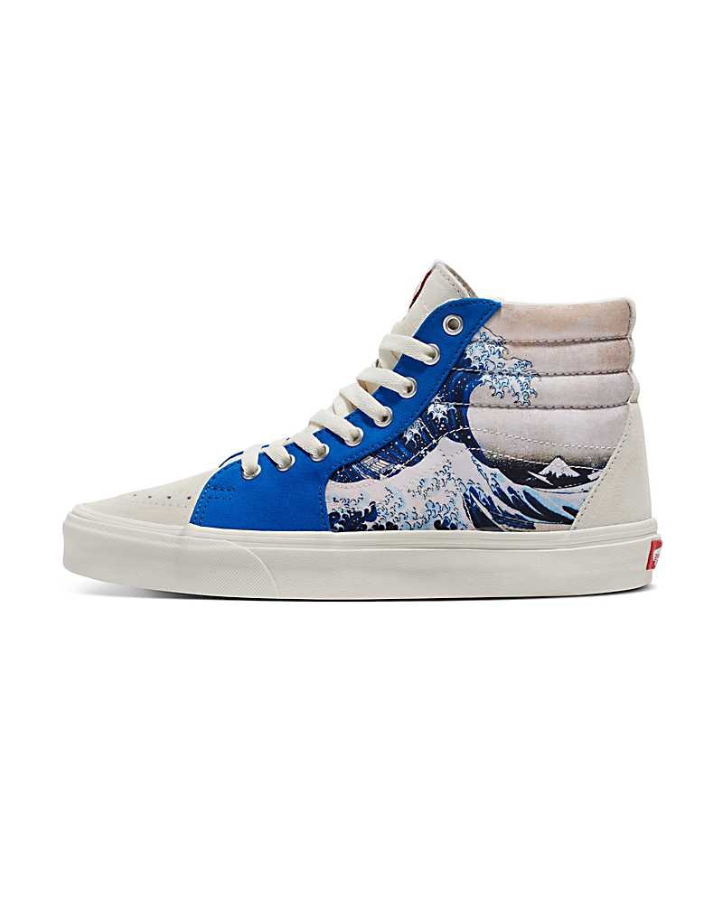 Vans Customs Image Library Wave Sk8-Hi Ayakkabı Erkek Mavi Beyaz | Türkiye IJO947650