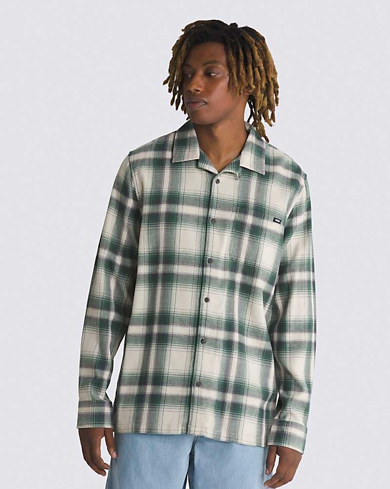 Vans Eastridge Long Sleeve Buttondown Gömlek Erkek Bej Rengi Yeşil | Türkiye BFX038479