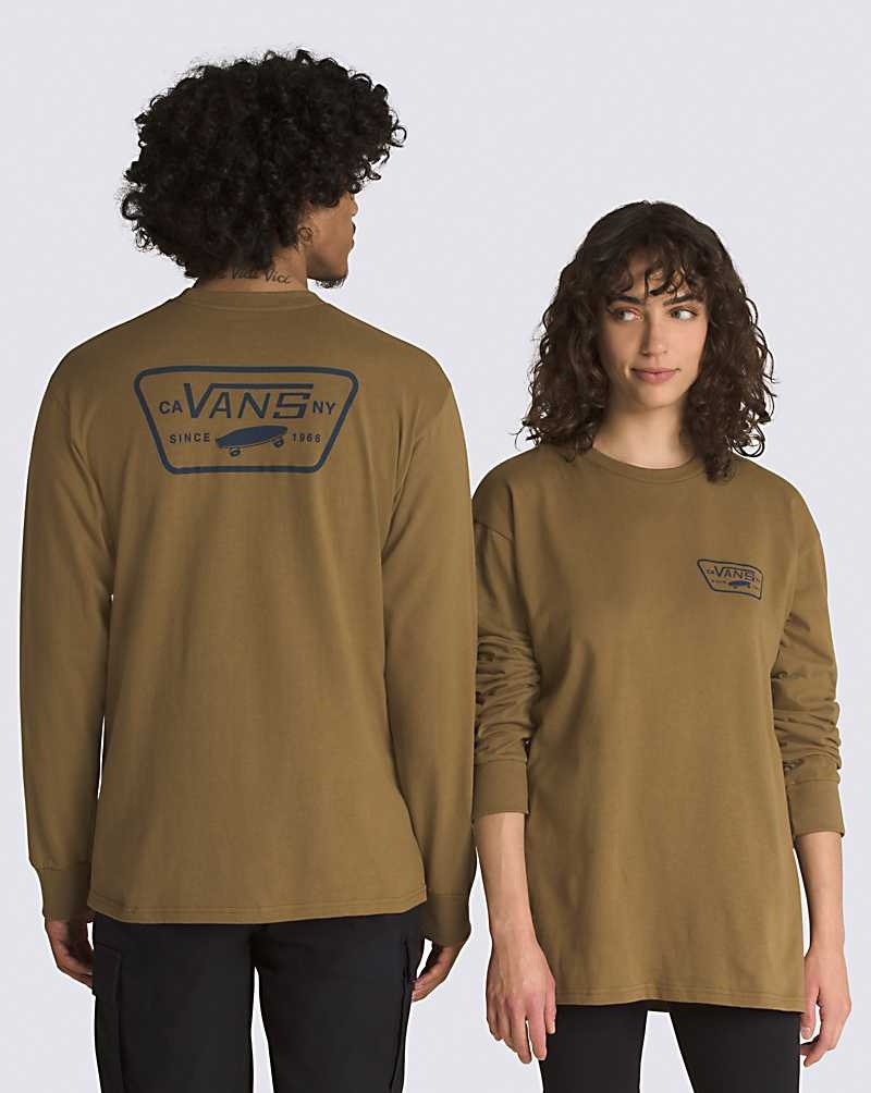 Vans Full Patch Back Long Sleeve Tişört Erkek Kahverengi | Türkiye ZHR901427