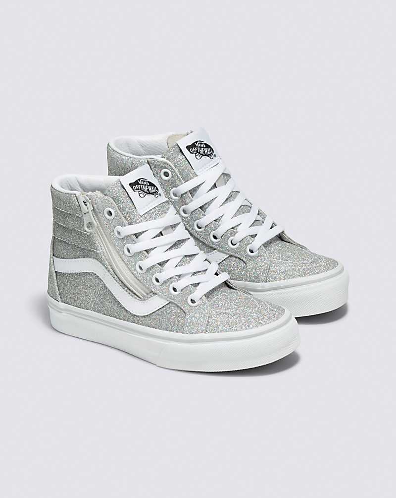 Vans Glitter Sk8-Hi Reissue Side Zip Ayakkabı Çocuk Gümüş | Türkiye RJP465837