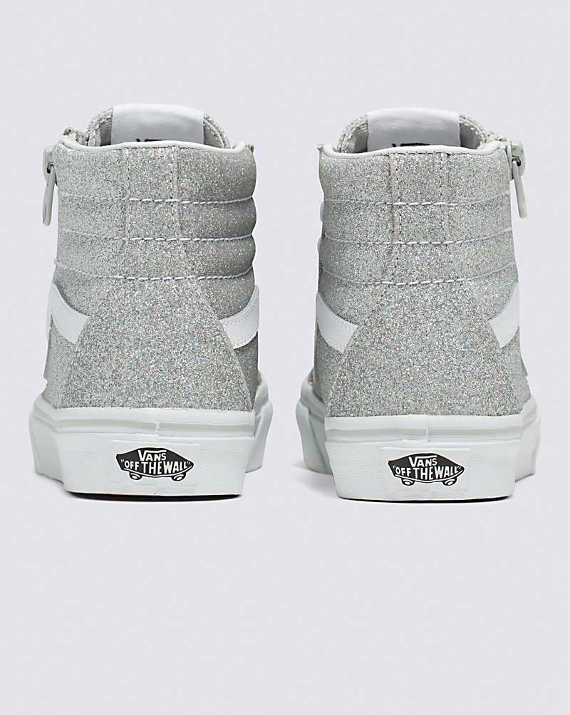 Vans Glitter Sk8-Hi Reissue Side Zip Ayakkabı Çocuk Gümüş | Türkiye RJP465837