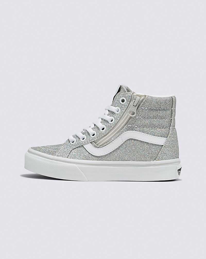 Vans Glitter Sk8-Hi Reissue Side Zip Ayakkabı Çocuk Gümüş | Türkiye RJP465837