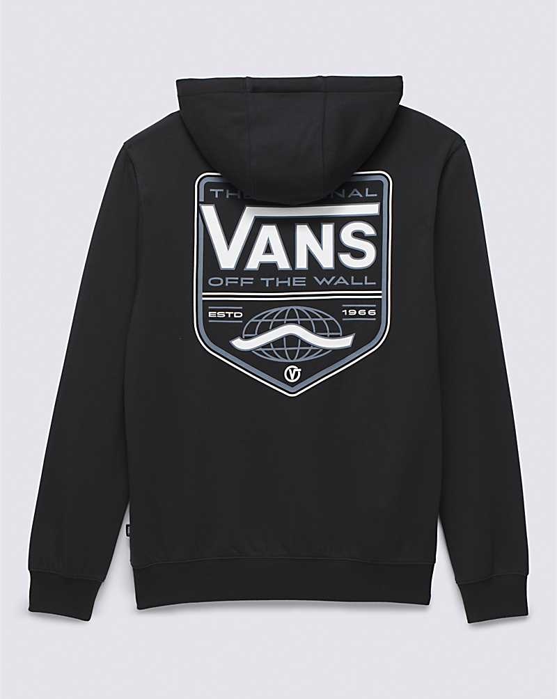 Vans Global DNA Shield Sweatshirt Erkek Siyah | Türkiye UKG038412