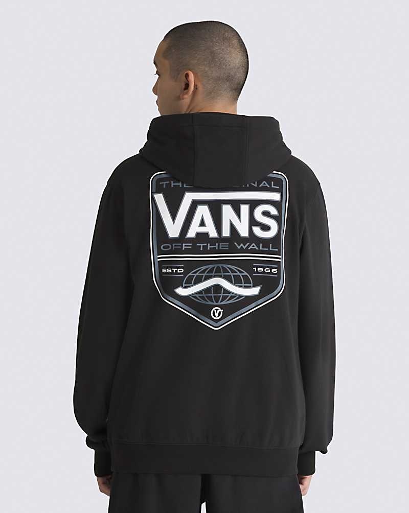 Vans Global DNA Shield Sweatshirt Erkek Siyah | Türkiye UKG038412