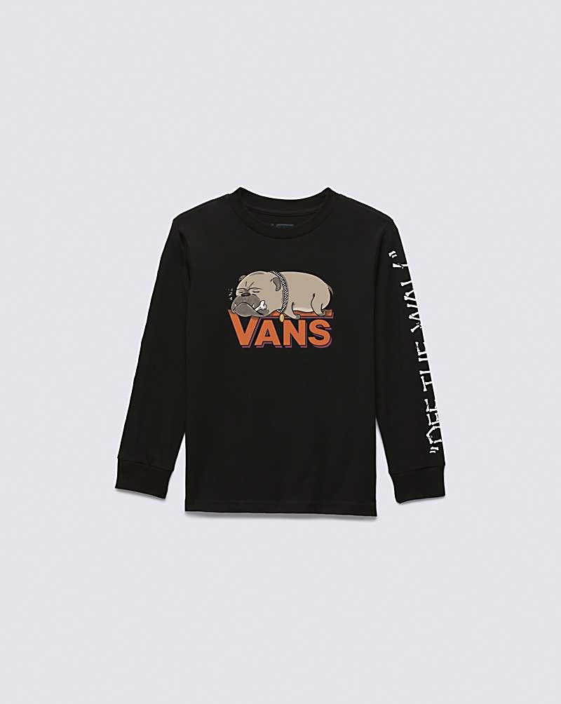 Vans Küçük Çocuk Chillax Long Sleeve Tişört Çocuk Siyah | Türkiye PTI470592