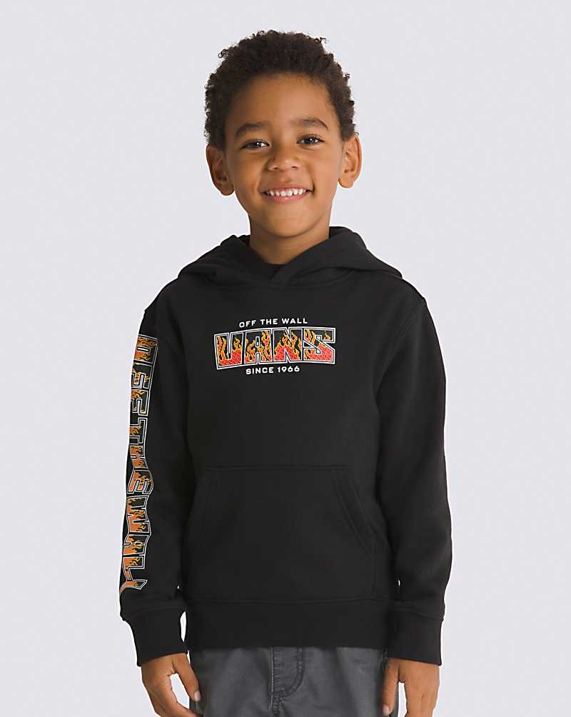 Vans Küçük Çocuk Digi Flames Pullover Kapşonlu Çocuk Siyah | Türkiye MFB835912