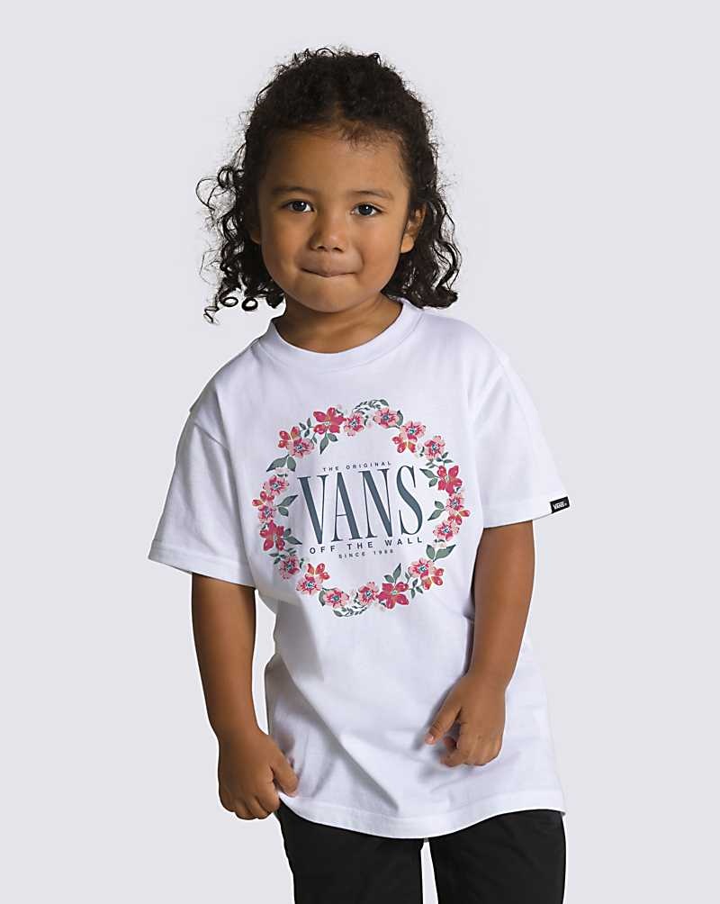 Vans Küçük Çocuk Laurel Floral Tişört Çocuk Beyaz | Türkiye RON126578