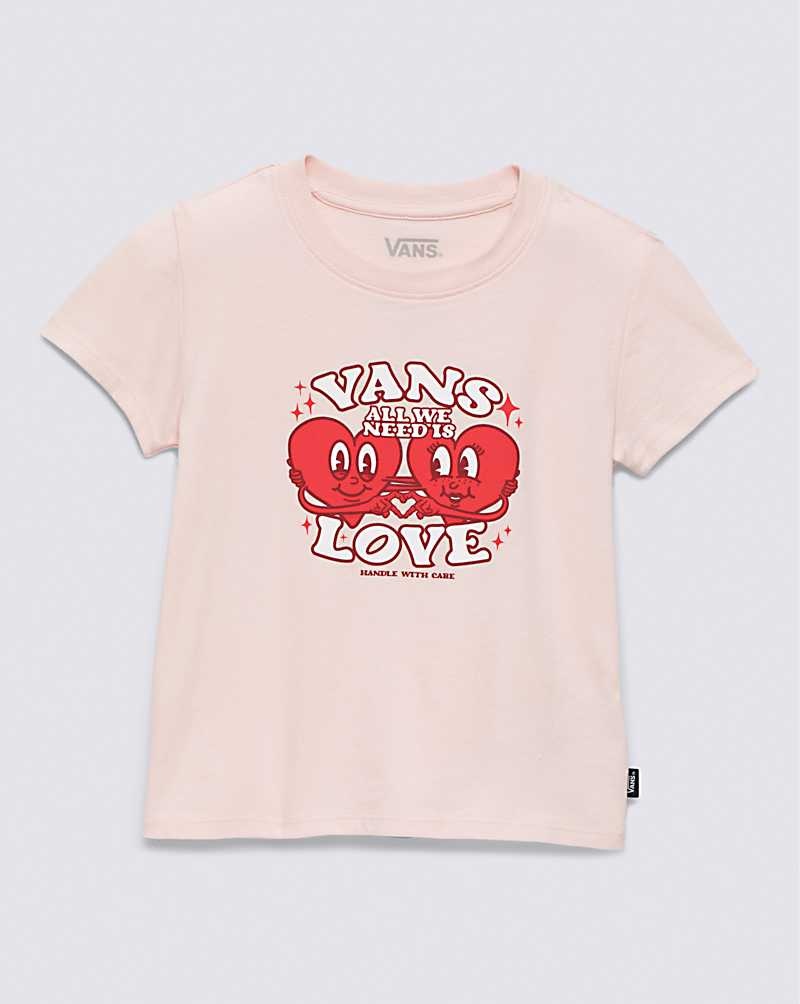 Vans Küçük Çocuk Love Heart Long Sleeve Tişört Çocuk Pembe | Türkiye GFN129675