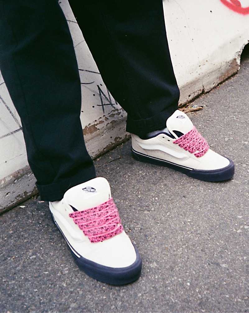 Vans Knu Skool Ayakkabı Kadın Beyaz Pembe | Türkiye DCX843017