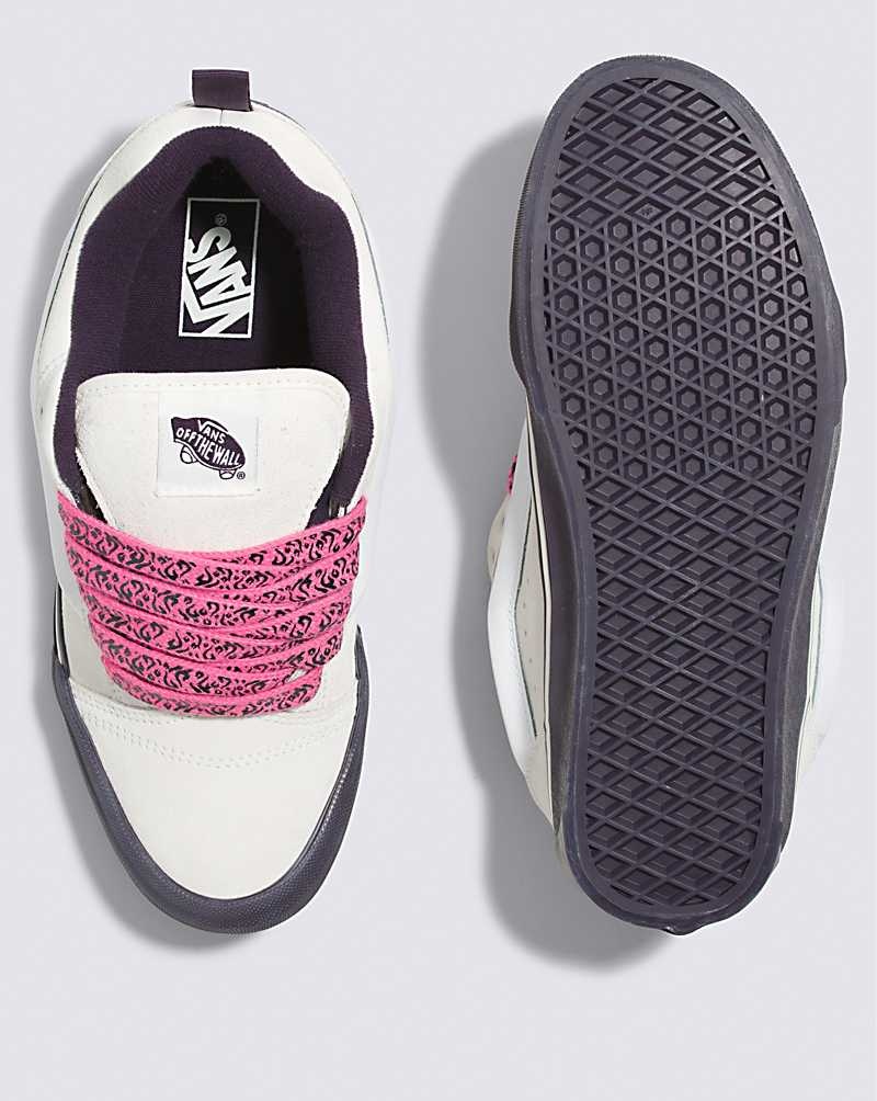 Vans Knu Skool Ayakkabı Kadın Beyaz Pembe | Türkiye DCX843017