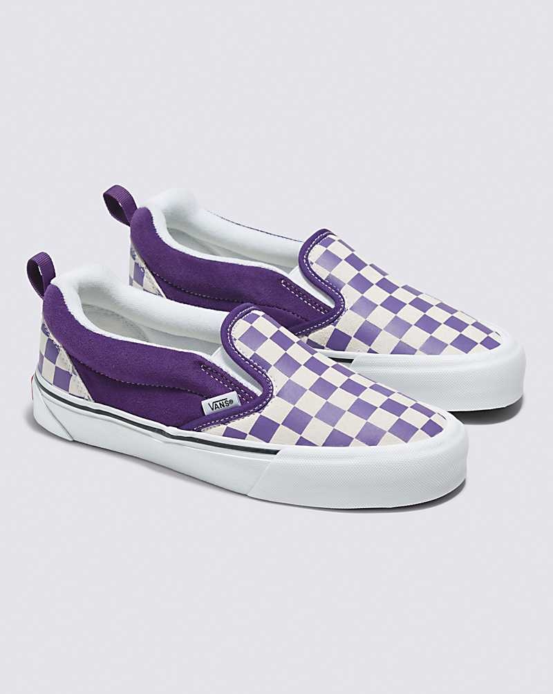 Vans Knu Slip Checkerboard Ayakkabı Kadın Mor Beyaz | Türkiye PWU903157