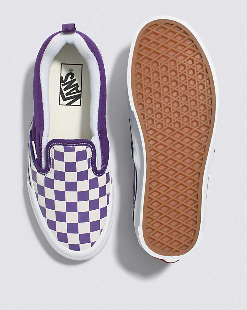 Vans Knu Slip Checkerboard Ayakkabı Kadın Mor Beyaz | Türkiye PWU903157