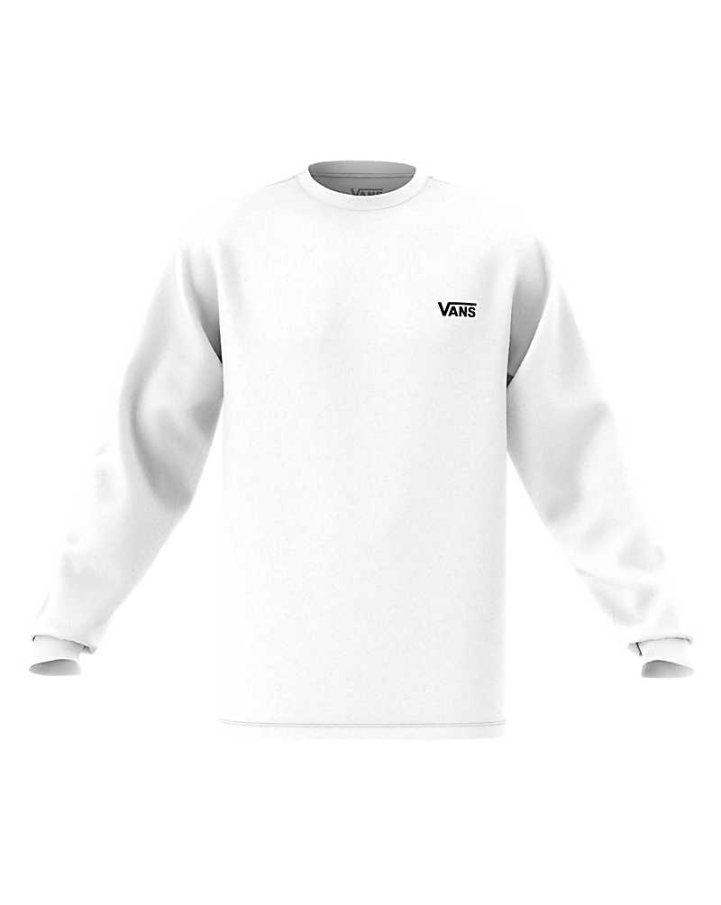 Vans Left Chest Hit Long Sleeve Tişört Erkek Beyaz | Türkiye FIA460953