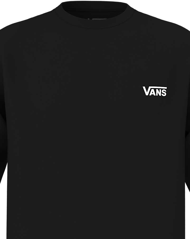 Vans Left Chest Hit Long Sleeve Tişört Erkek Siyah Beyaz | Türkiye XTM094728