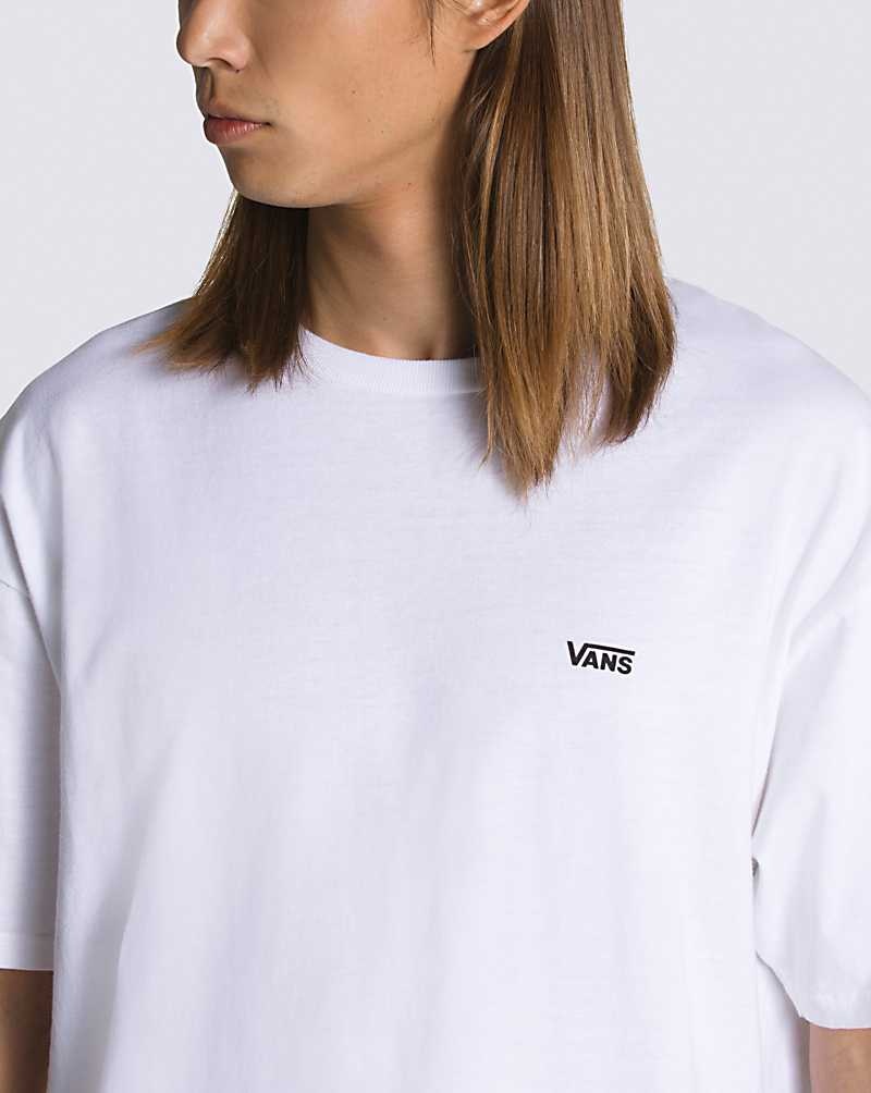 Vans Left Chest Logo Tişört Erkek Beyaz | Türkiye MXZ102579