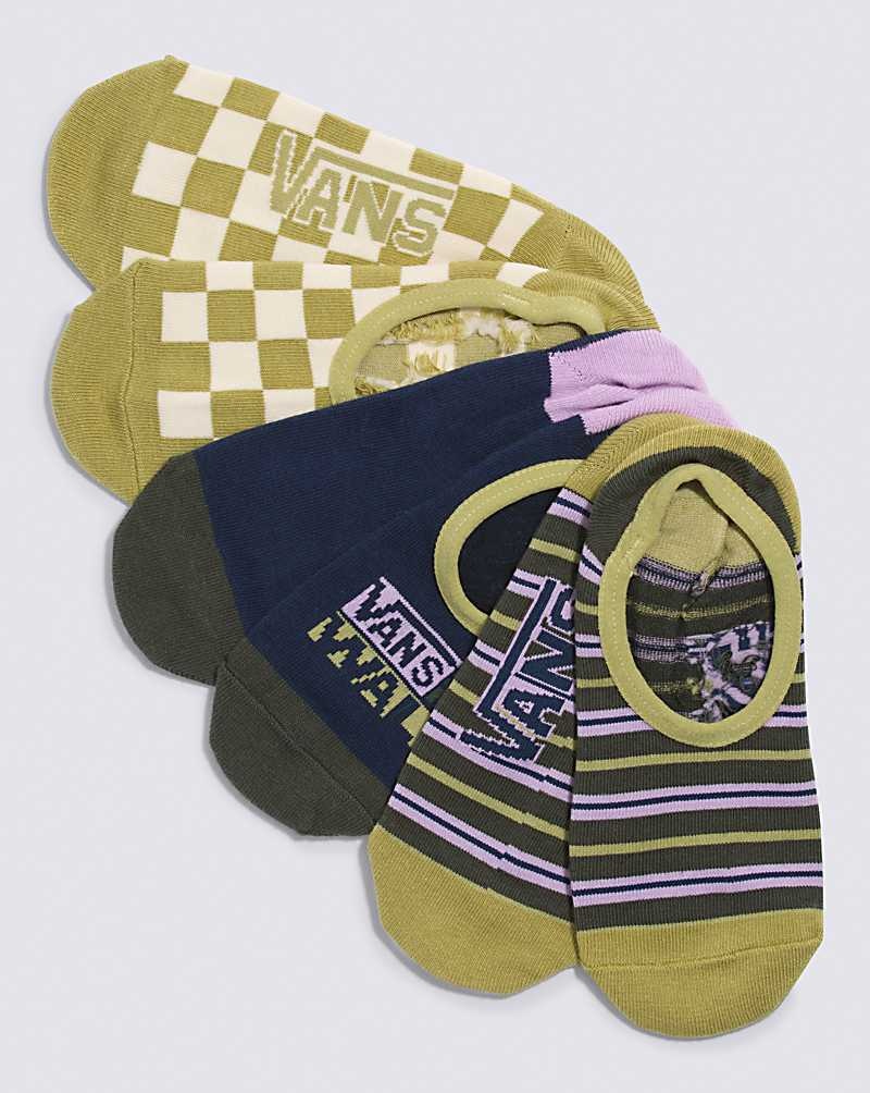 Vans Logan Stripe Canoodle Çorap Kadın Yeşil Beyaz | Türkiye RZA671390