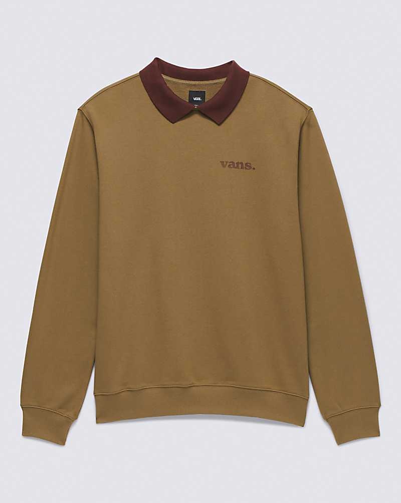 Vans Lowered Collar Crew Sweatshirt Erkek Kahverengi | Türkiye VTW682709