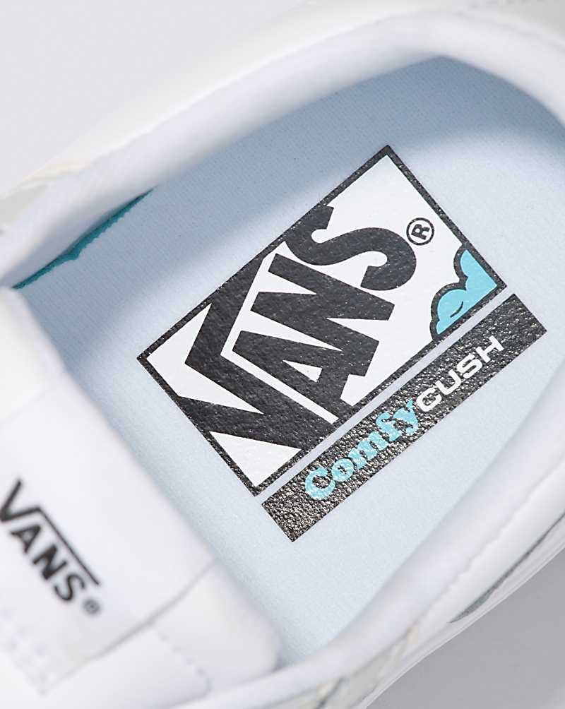 Vans Lowland ComfyCush Deri Ayakkabı Erkek Beyaz Mavi | Türkiye FQE128467