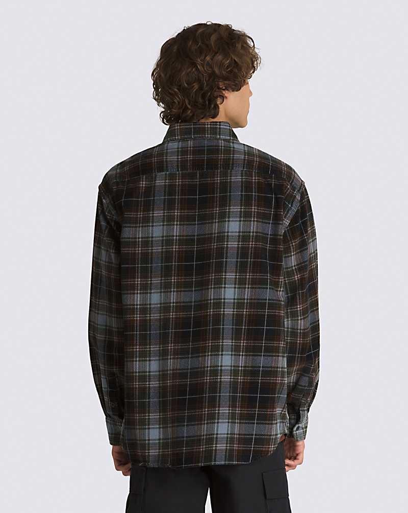 Vans Mayhill Long Sleeve Buttondown Gömlek Erkek Siyah Mavi | Türkiye RDW162840