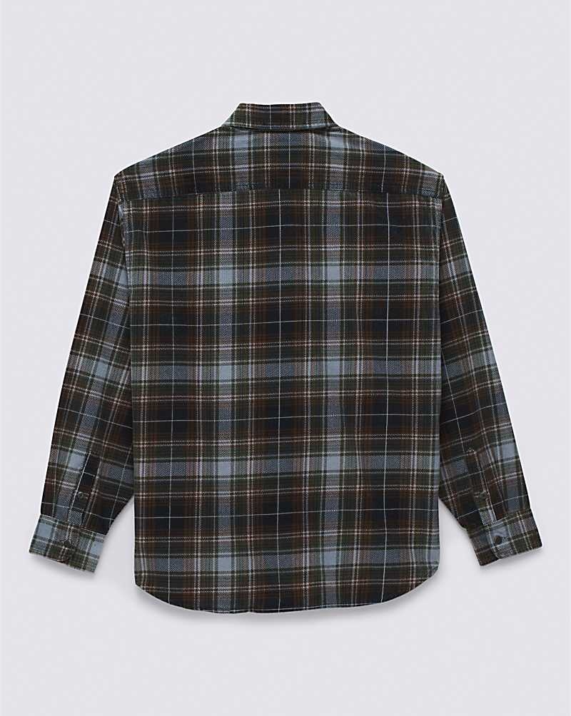 Vans Mayhill Long Sleeve Buttondown Gömlek Erkek Siyah Mavi | Türkiye RDW162840